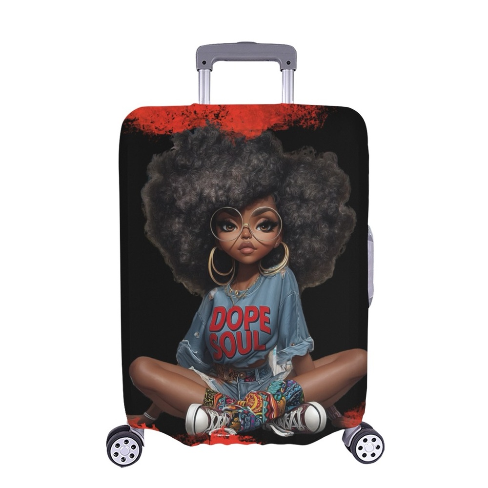 Dope Soul Kids/Teens Luggage Covers - Black and Red (All Sizes)